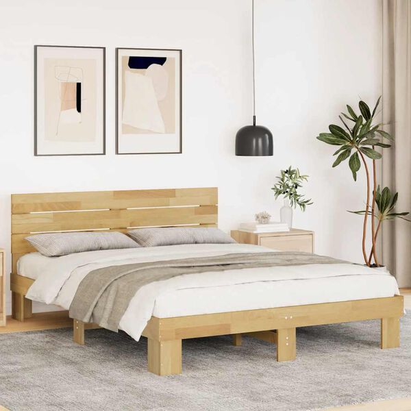 vidaXL Cadre de lit avec tête de lit sans matelas 160 x 200 cm