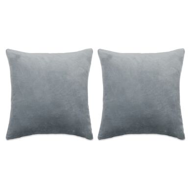 vidaXL Coussins lot de 2 Tissu 45x45 cm Gris