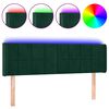 vidaXL T&ecirc;te de lit &agrave; LED Vert fonc&eacute; 147x16x78/88 cm Velours