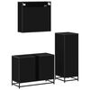 vidaXL Ensemble de meubles salle de bain 3 pcs noir bois d'ing&eacute;nierie