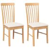 vidaXL Chaises &agrave; manger coussins 2 pcs bois massif caoutchouc