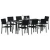 vidaXL Ensemble de salle &agrave; manger pour jardin 9 pcs Noir