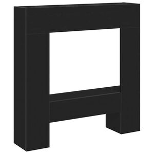 VidaXL Cadre de chemin&eacute;e ch&ecirc;ne noir 81x18x82 cm bois d'ing&eacute;nierie