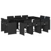 vidaXL Ensemble &agrave; manger de jardin 11 pcs coussins noir r&eacute;sine tress&eacute;e
