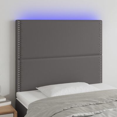 vidaXL Tête de lit à LED Gris 100x5x118/128 cm Similicuir