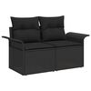 vidaXL Ensemble de canapé de jardin avec coussin 8 pcs Noir polyrotin