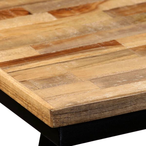 vidaXL Banc Teck de r&eacute;cup&eacute;ration et acier 160 x 35 x 45 cm