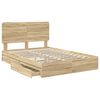 vidaXL Lit de Rangement Ch&ecirc;ne Sonoma 140 x 190 cm Bois d'ing&eacute;nierie