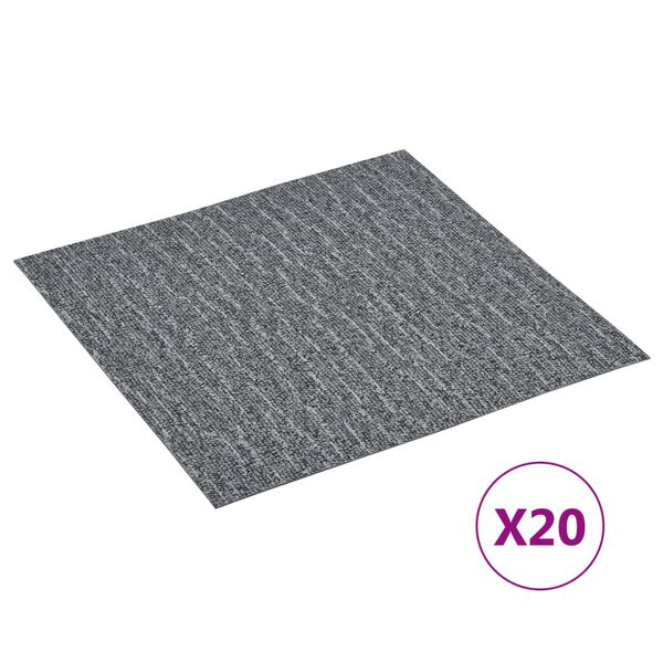 vidaXL Dalles de plancher autoadh&eacute;sives 20 pcs PVC 1,86 m&sup2; gris