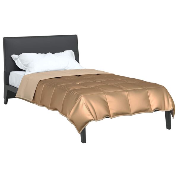 vidaXL Duvet d'&eacute;t&eacute; simple Dor&eacute; 140 x 220 cm Satin et Microfibre