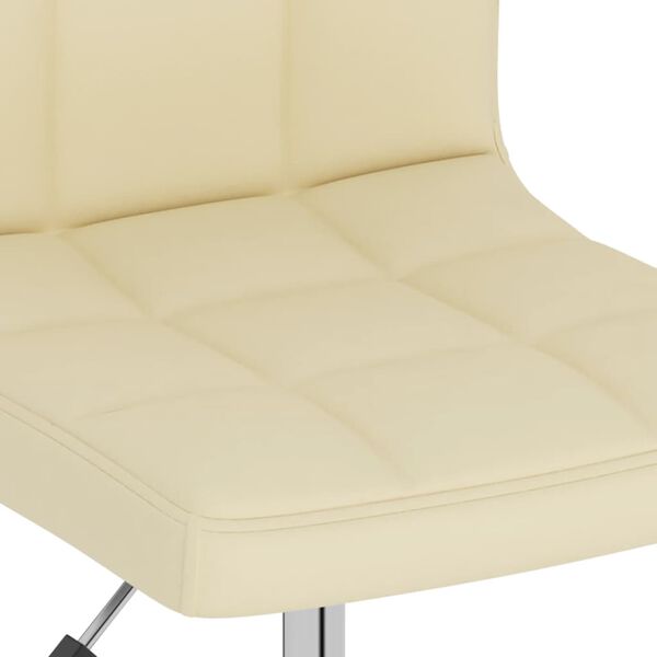 vidaXL Chaise pivotante de salle &agrave; manger Cr&egrave;me Tissu