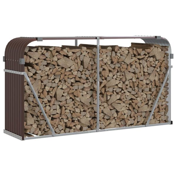 vidaXL Porte-b&ucirc;ches marron 180x45x100 cm acier galvanis&eacute;