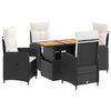 vidaXL Ensemble de repas ext&eacute;rieur 5 pc Noir et blanc cr&egrave;me
