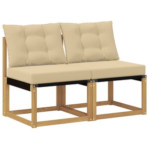vidaXL 2 pc Sofa de milieu ext&eacute;rieur Blanc