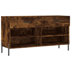 vidaXL Banc &agrave; chaussures ch&ecirc;ne fum&eacute; 102x35x55 cm bois d'ing&eacute;nierie