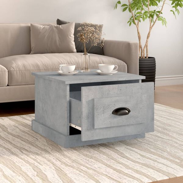 vidaXL Table basse gris béton 50x50x35 cm bois d'ingénierie