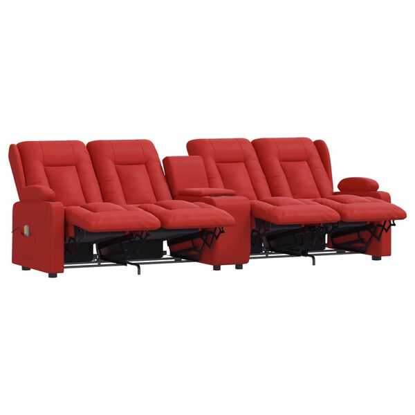vidaXL Fauteuil de massage inclinable 4 places porte-gobelets bordeaux
