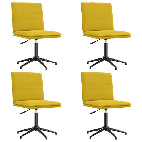 vidaXL Chaises à manger lot de 4 jaune velours