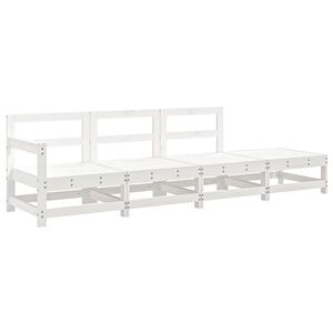 vidaXL Salon de jardin 4 pcs blanc bois de pin massif