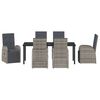 vidaXL Ensemble de salle &agrave; manger pour jardin 7 pcs Gris polyrotin