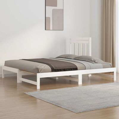 vidaXL Lit coulissant sans matelas blanc 2x(90x200) cm