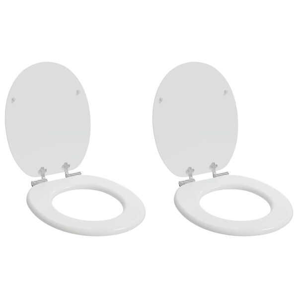 vidaXL Si&egrave;ge de toilette 2 pcs Blanc 44 x 38 cm Panneau MDF