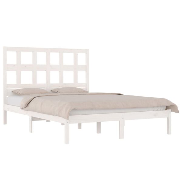 vidaXL Cadre de lit sans matelas blanc 140x200 cm bois de pin massif