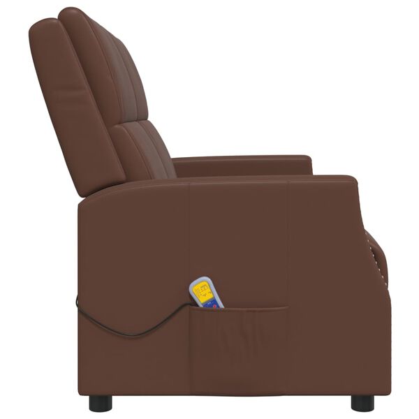 vidaXL Fauteuil de massage inclinable 2 places marron similicuir