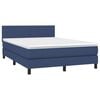 vidaXL Sommier &agrave; lattes de lit avec matelas LED Bleu 140x190 cm Tissu
