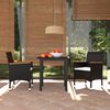 vidaXL Ensemble à dîner de jardin avec coussins 3 pcs poly rotin noir