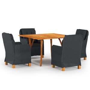 vidaXL Ensemble &agrave; manger de jardin 5 pcs Gris fonc&eacute;