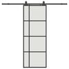 vidaXL Porte coulissante kit de quincaillerie noir 76x205 cm verre ESG