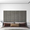 vidaXL T&ecirc;te de lit murale 12 pcs Gris clair 30 x 15 cm Velours