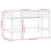 vidaXL Lit mezzanine enfants avec rideaux sans matelas rose 90x190 cm