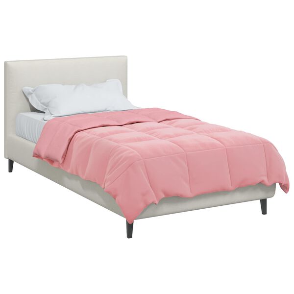 vidaXL Duvet d'&eacute;t&eacute; simple Matelass&eacute; Rose 135 x 220 cm Microfibre