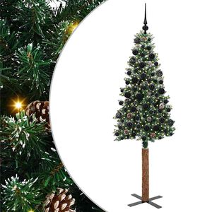 vidaXL Sapin de No&euml;l mince Vert 180 cm PVC et bois de pin massif
