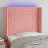 vidaXL T&ecirc;te de lit &agrave; LED Rose 93x16x118/128 cm Velours
