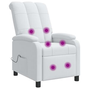 vidaXL Fauteuil de massage inclinable Blanc Tissu