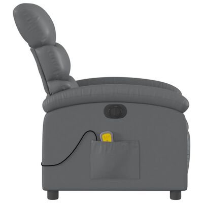 vidaXL Fauteuil de massage inclinable électrique gris similicuir