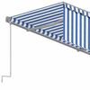 vidaXL Auvent manuel r&eacute;tractable avec store 4,5x3 m Bleu et blanc