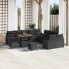 vidaXL Ensemble de canap&eacute; de jardin avec coussin 13 pcs Noir polyrotin