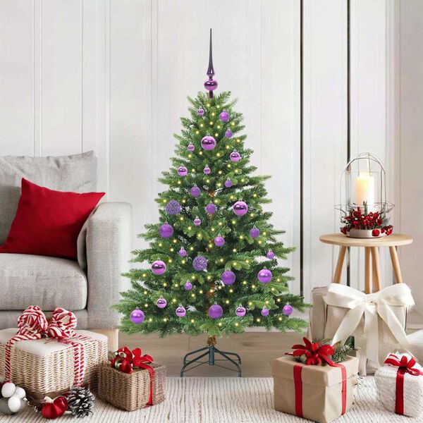 vidaXL Sapin de No&euml;l artificiel avec 150 LED Vert 120 cm PE et PVC