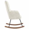 vidaXL Chaise &agrave; bascule Blanc cr&egrave;me Velours