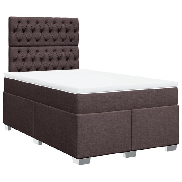 vidaXL Sommier &agrave; lattes de lit avec matelas Marron fonc&eacute; 120x200 cm