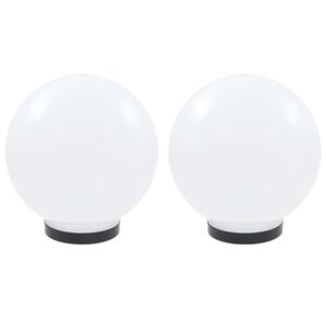 vidaXL Lampe &agrave; LED sous forme de boule 2 pcs Sph&eacute;rique 25 cm PMMA