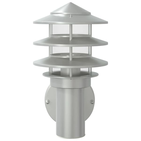 vidaXL Appliques murales d'ext&eacute;rieur 2pcs argent&eacute; acier inoxydable