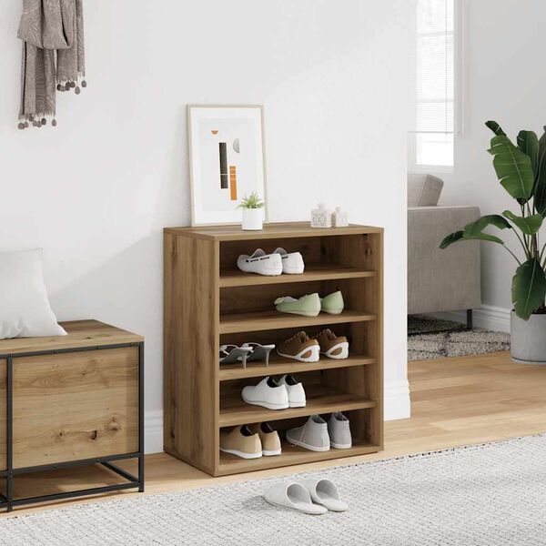 vidaXL Armoire &agrave; chaussures ch&ecirc;ne artisanal bois d'ing&eacute;nierie