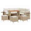 vidaXL Ensemble de canap&eacute; de jardin avec coussin 9 pcs Beige polyrotin