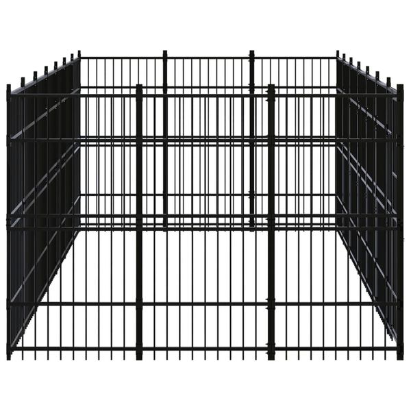 vidaXL Chenil d'ext&eacute;rieur pour chiens Acier 19,35 m&sup2;