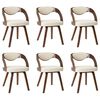 vidaXL Chaises &agrave; manger lot de 6 cr&egrave;me bois courb&eacute; et similicuir